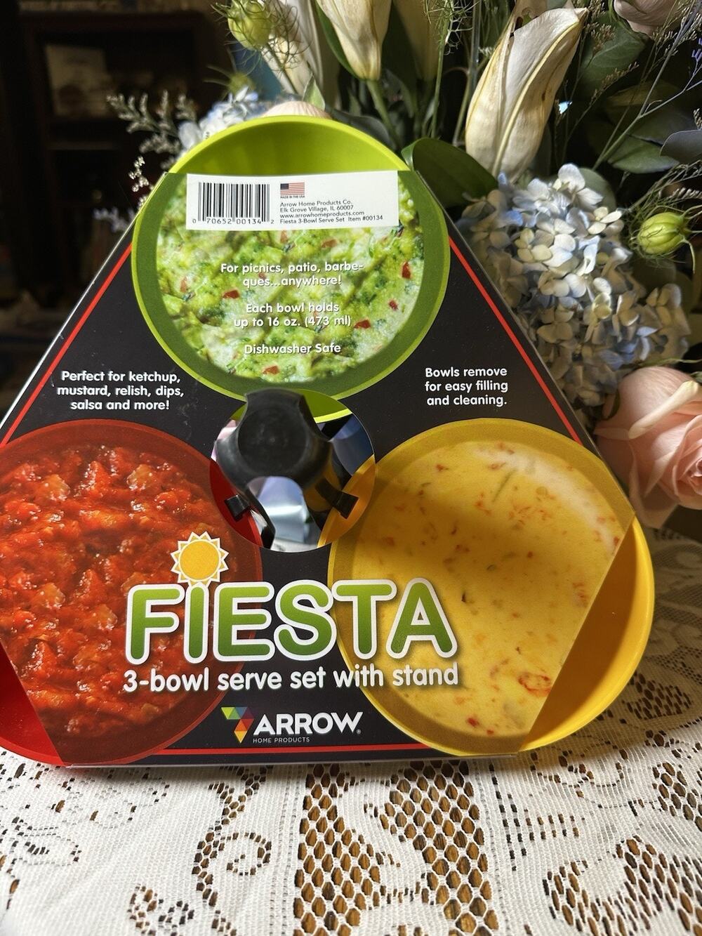 Fiesta 3-bowl Serve Set With Stand Brand New